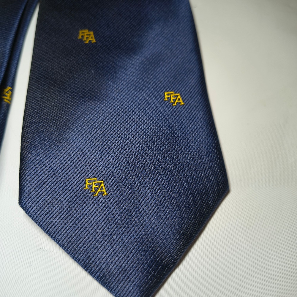 Vintage FFA Future Farmers of America Navy Blue Embroidered Logo Necktie 56"